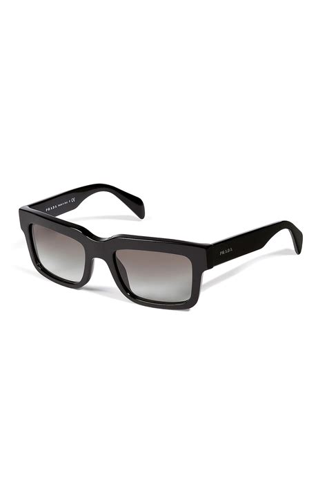 Prada Square Frame Sunglasses in Black for Men